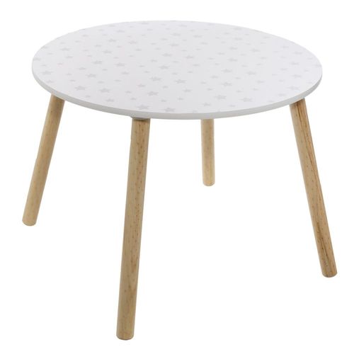 Petite Table Douceur Blanc Et Étoiles Grises