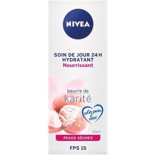 Nivea Soin De Jour 24h Hydratant Nourrissant Beurre De Karité - 50 Ml 