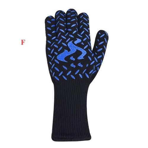 1hand bakewere Oven Mitts Gloves BBQ Silicon gloves High Temperature Anti-scalding 500/800 Degree Insulation Barbecue Microwave, F