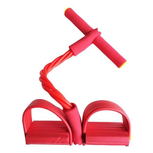 4 Résistance Élastique Tirez Cordes Exerciseur Rameur Belly Band Home Gym Sport Formation Pour Équipement De Fitness, Rouge