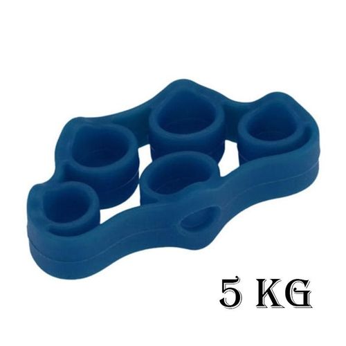 Silicone Finger Gripper Strength Trainer Resistance Band Hand Grip Wrist Yoga Stretcher Finger Trainer Exercise, Bleu Foncé