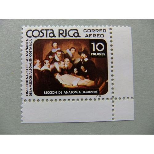 89 Costa Rica 1980 / Pintura De Rembrandt (Leccion De Anatomía) / Yvert Pa 759 Mnh