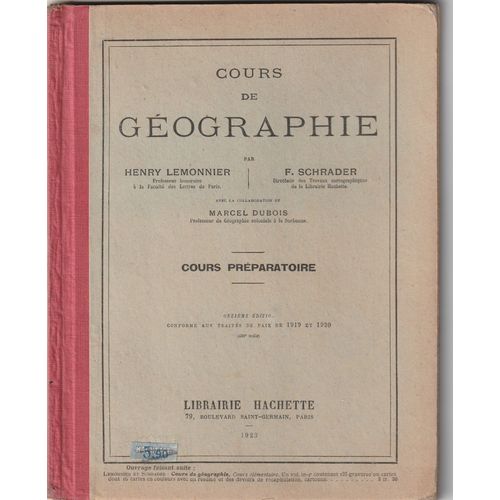 Livre Ancien De Géographie. 1923. Voir Description