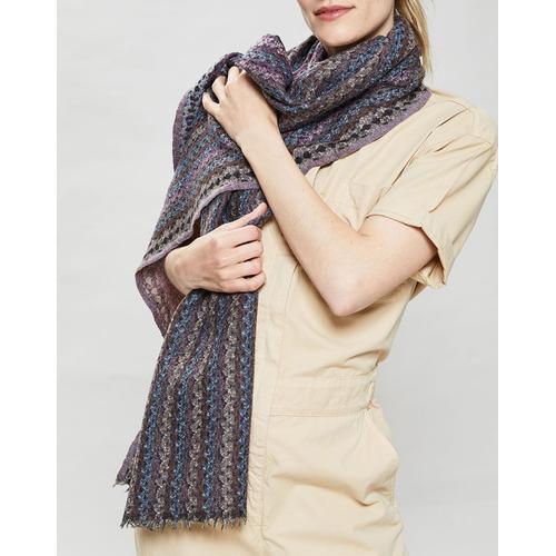 Foulard Minette 100% Laine Bleu Marine 40x165 Cm