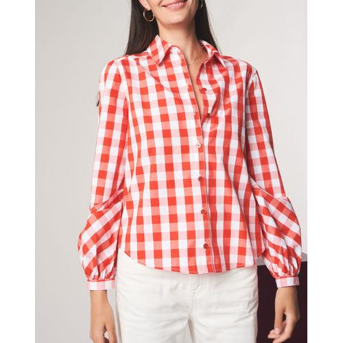 Chemise Manche B Karline À Carreaux Rouge