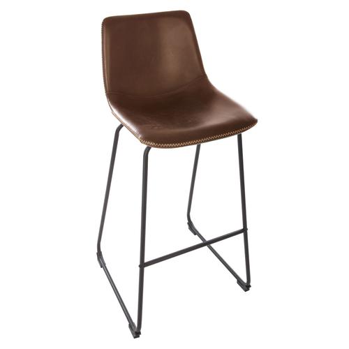 Tabouret De Bar Industriel Lois - H. 101 Cm - Marron