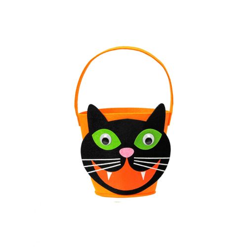 Panier Tête De Chat Noir Et Orange