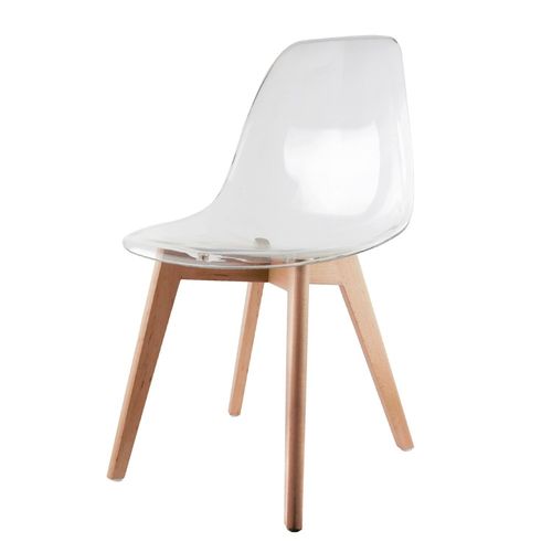 Chaise Scandinave Transparente - H. 86 Cm - Blanc