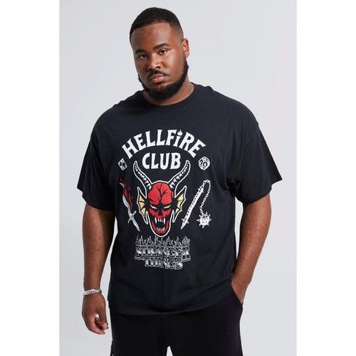 Grande Taille - T-Shirt Stranger Things À Imprimé Hellfire Club Homme - Noir - Xxxl, Noir