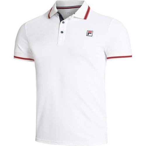 Core Button Piro Polo Hommes - Blanc , Rouge