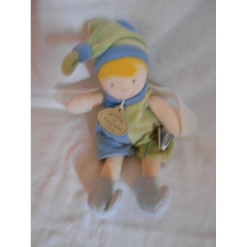 Doudou Et Compagnie Les P'tits Bouchons Peluche Doudou Garçon Fille Ange Libellule Papillon Lutin Bonhomme Ailes Bleu Vert Jaune A Suspendre