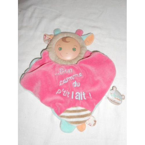 Vache Kuh Cow Plat Rose Fille Bouilles De Doudou Bon Comme Du Petit Lait Peluche Hochet 23 Cm Bruissant Pantin Dc1436 Dc 1436 Tete Amovible Paul