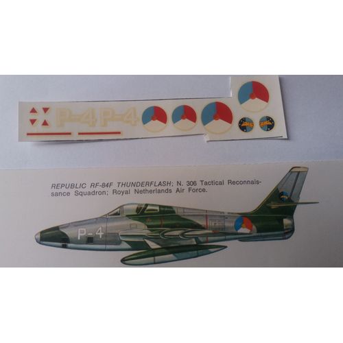 Décalques Avion F-84f Thundertreak 1/72 Pays Bas-Esci