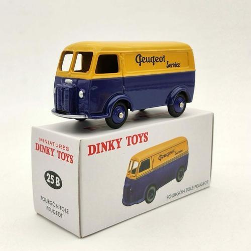 Dinky Toys 25b - Peugeot D3a Tolé Fourgon "Peugeot" Bleu/Jaune, 1:43-Atlas