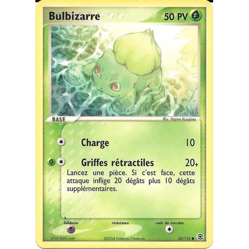 Carte Pokemon - Bulbizarre 55/112 50 Pv - Rouge Feu / Vert Feuille (Vf)