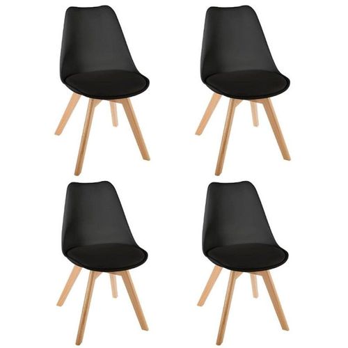 Lot De 4 Chaises Design "Baya" 81cm Noir