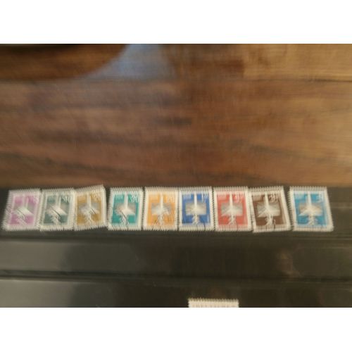 9 Timbres Allemands Tamponnés. Poste Aérienne.. Envoi Sous 24 Heures.