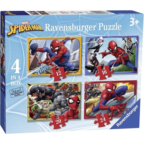 Ravensburger Marvel Spider-Man Boîte De 4 Cm (12, 16, 20, 24 Pièces) Puzzle