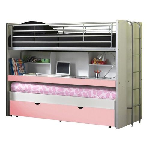 Paris Prix - Lit Superposé Enfant "Bonny" 90x200cm Rose