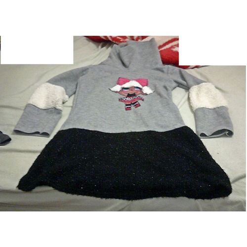 Robe 14 Ans Lol Grise Et Rose Paillettes Col Roulé ..