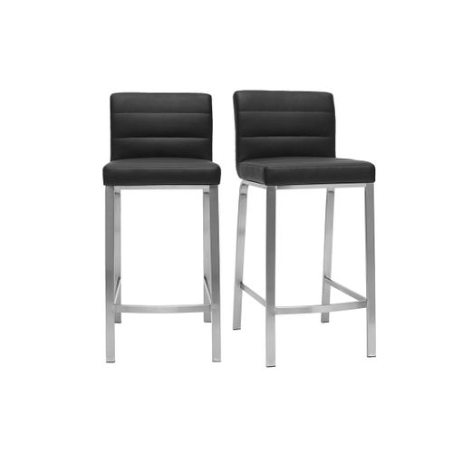 Tabourets De Bar Design Noirs 66 Cm (Lot De 2) Tomy
