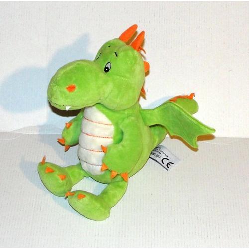 Peluche Dragon Vert Kinder Doudou Dino Ferrero