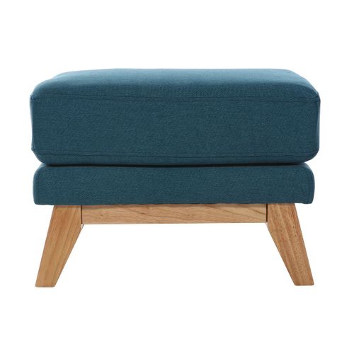 Pouf Repose-Pieds Scandinave Dã©Houssable Bleu Canard Oslo