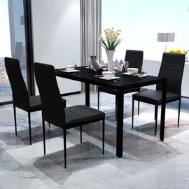 Vidaxl Ensemble De Table Pour Salle À Manger Cinq Pièces Noir