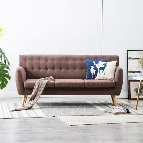 Vidaxl Canapé À 3 Places Revêtement En Tissu 172x70x82 Cm Marron