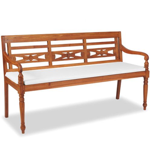 Vidaxl Banc Batavia Avec Coussin 150 Cm Teck