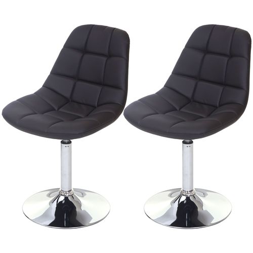 2x Chaise De Salle À Manger Cascina, Fauteuil Pitovante, Chrome   Similicuir Marron