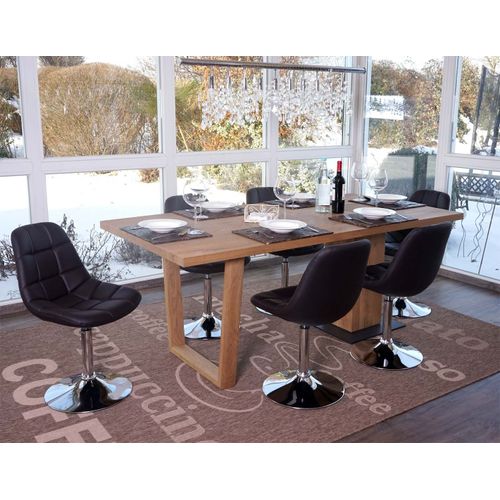 6x Chaise De Salle À Manger Cascina, Fauteuil Pitovante, Chrome   Similicuir Marron