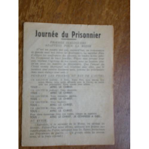 Journée Du Prisonnier Prières Dialoguées Adaptées Pour La Messe