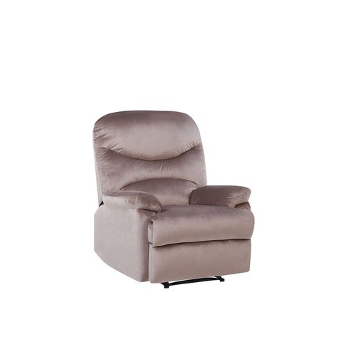 Fauteuil De Relaxation En Velours Taupe Eslov