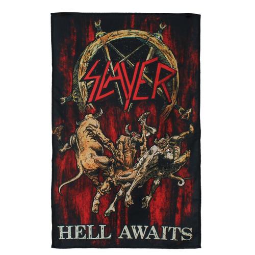 Slayer Hell Awaits Drapeau Textile Noir 66x105cm