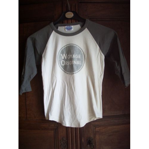 T-Shirt Marque Coastland Blanc Manches 3/4 Kaki Taille S
