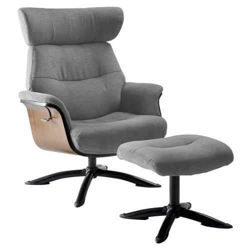Obanos - Fauteuil Inclinable + Repose-Pieds Gris