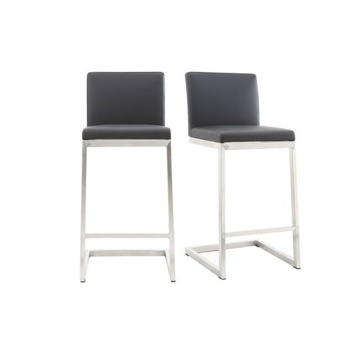 Tabourets De Bar Design Noirs Avec Pieds Métal (Lot De 2) Stellar