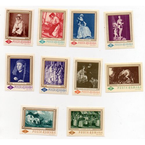 Roumanie- Lot De 10 Timbres Neufs- Tableaux