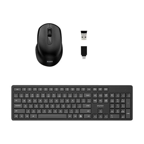 PORT Connect - Ensemble clavier et souris - sans fil - 2.4 GHz - AZERTY - Français