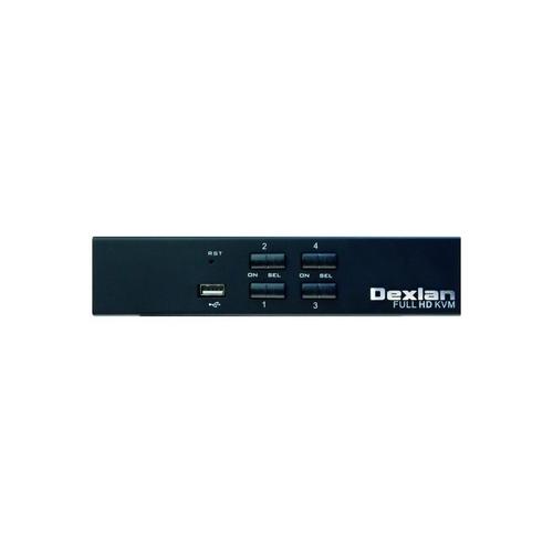 DEXLAN KVM switch 4 ports HDMI 4K / USB / Audio avec câbles