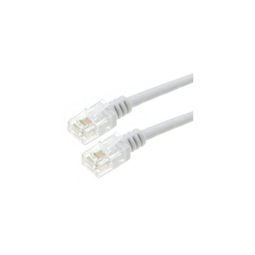 Cable ADSL 2+ cordon Torsadé avec connecteur RJ11 - 5 mètres blanc