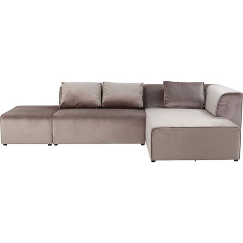 Canapé D'angle Infinity Droite Velours Taupe Kare Design