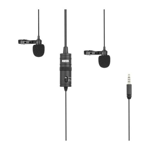 BOYA M1DM Double microphone lavalier - Sortie TRRS - Câble 4 m