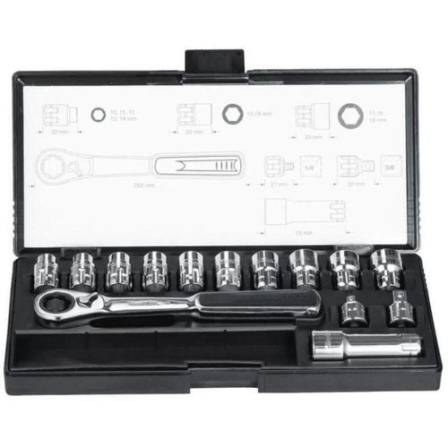 Jeu de 14 douilles + cliquet reversible - MAKITA B-65595