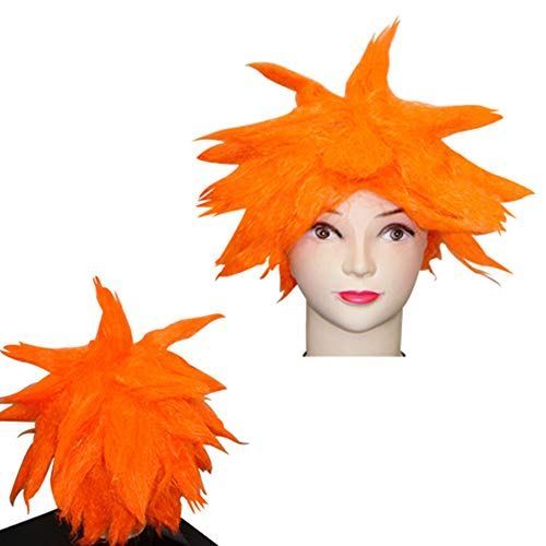 Envoie De France Unisexe Mixte Pics Pointu Perruque Wig Fibre Bonne Qualité Blanc Blonde Grise Orange Verte Cosplay Déguisement Soirée Médiéval