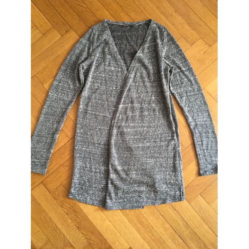Gilet Mi Long Gris Chiné Taille S