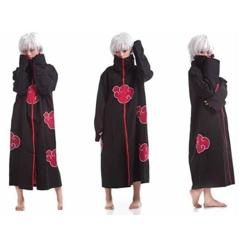 Envoie De France Akatsuki Uchiha Sasuke Cosplay Costume Cape Manteau Nouage Rouge Tunique