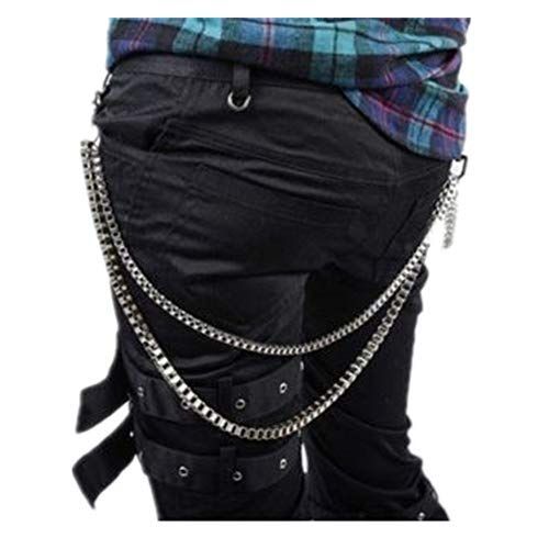 Envoie De France Mixte Double Chaine Métal Solide Pantalon Carré Portefeuille Biker Chaine Pantalon Portefeuille Double Chaine Jeans Punk Motorcyle Rock Mailles Gothique Punk Emo