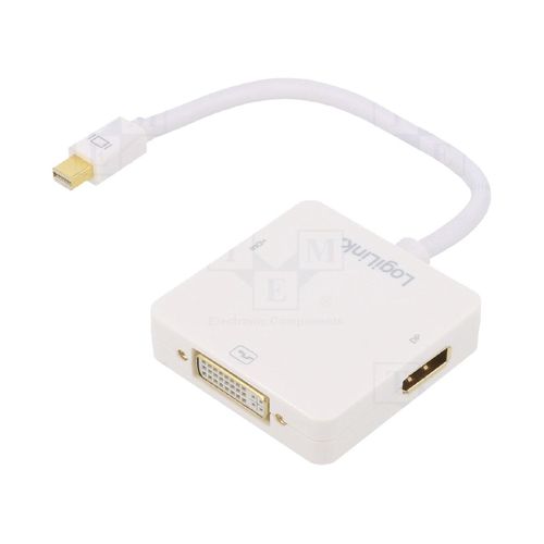 Adaptateur DisplayPort 1.2 DVI 1.0 HDCP 1.3 DTS-HD-Dolby-True HD UHD 4K 3D - Blanc